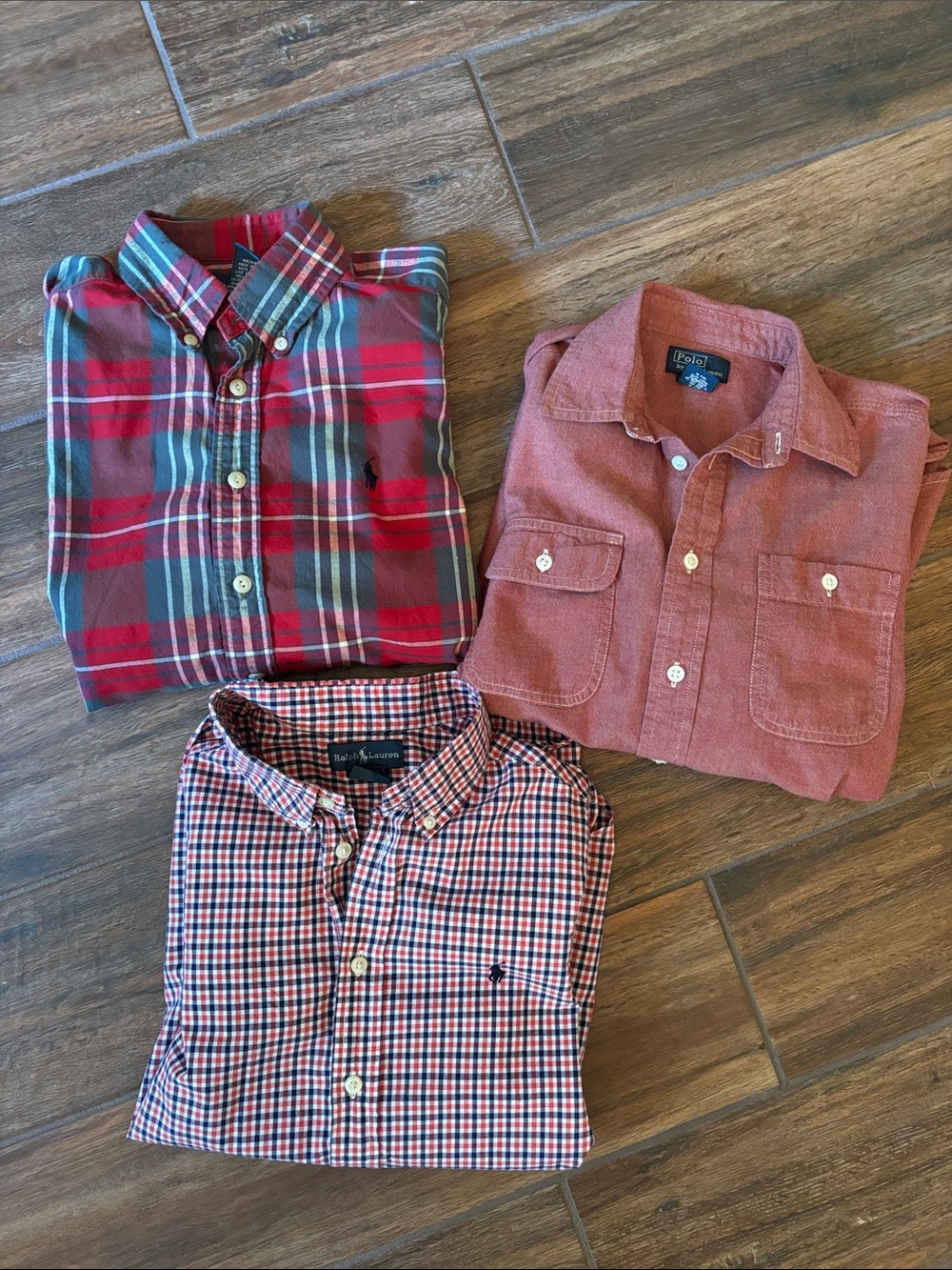 EUC Ralph Lauren Boys’ Button-Down Shirts Lot (3)